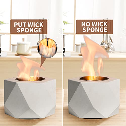 Concrete Tabletop Fire Pit Bowl Indoor Outdoor Portable m7
