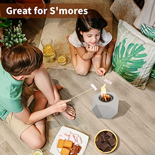 Concrete Tabletop Fire Pit Bowl Indoor Outdoor Portable m7
