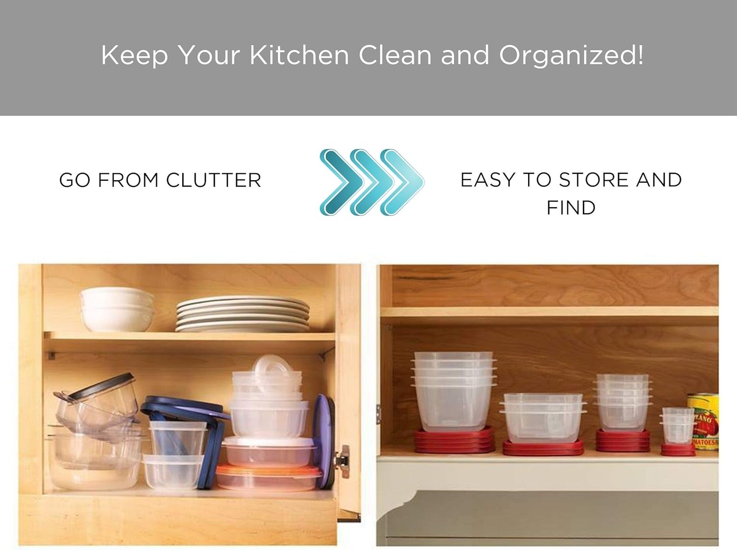 Rubbermaid Easy Find Lids Food Storage Containers 28 Piece Set, Red J944101