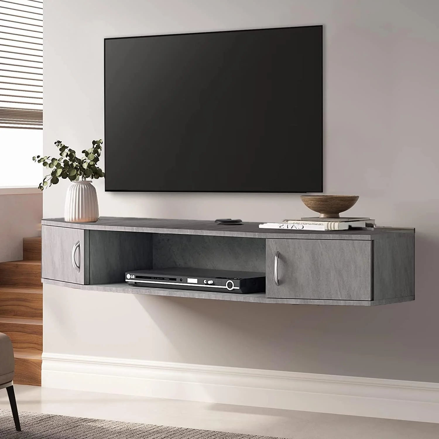 Floating TV Stand with Cabinet, Wall Mounted, 70'' Y5510