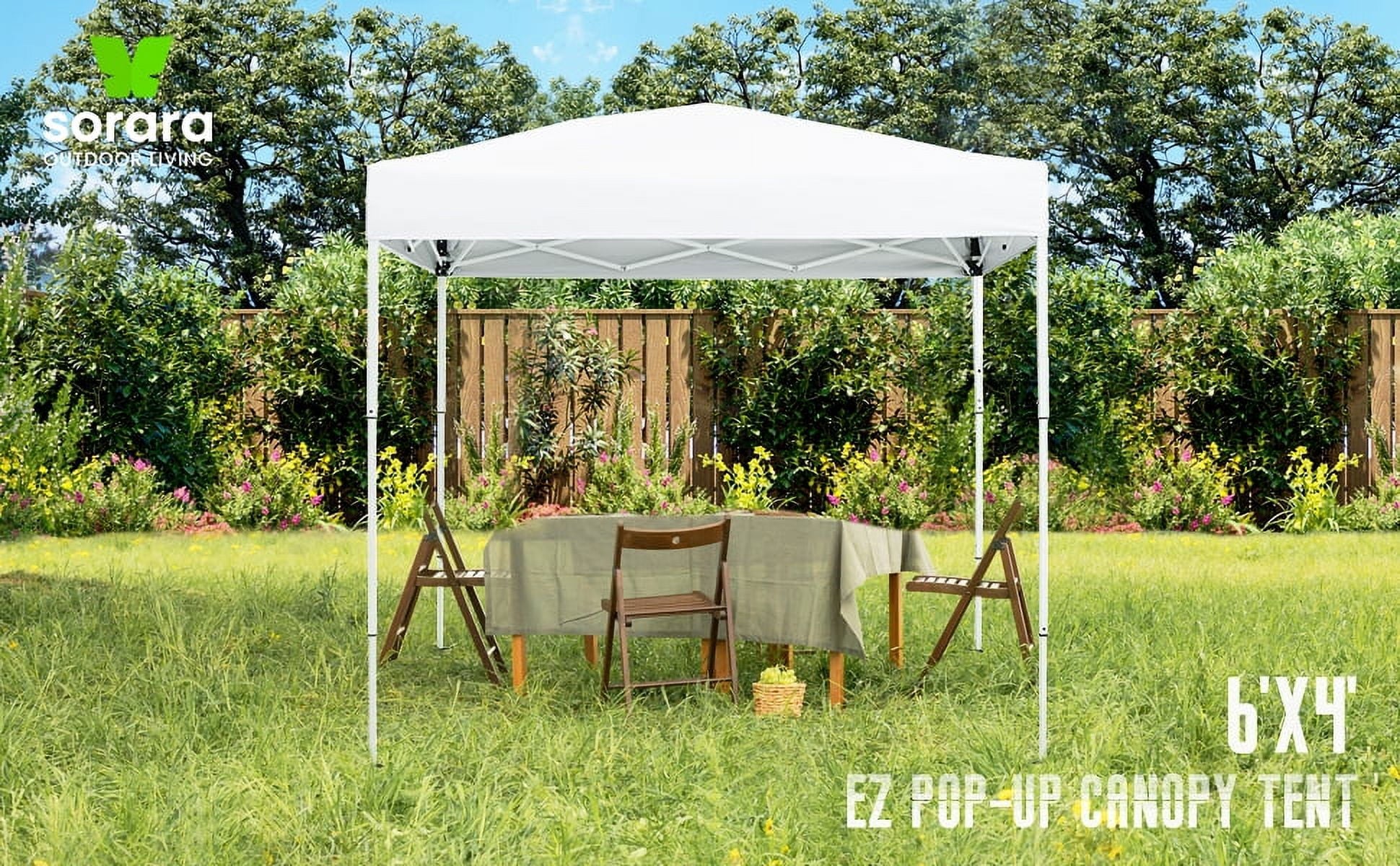 Abba Patio 6x4 ft Pop Up Canopy Tent with Carry Bag, White I77752