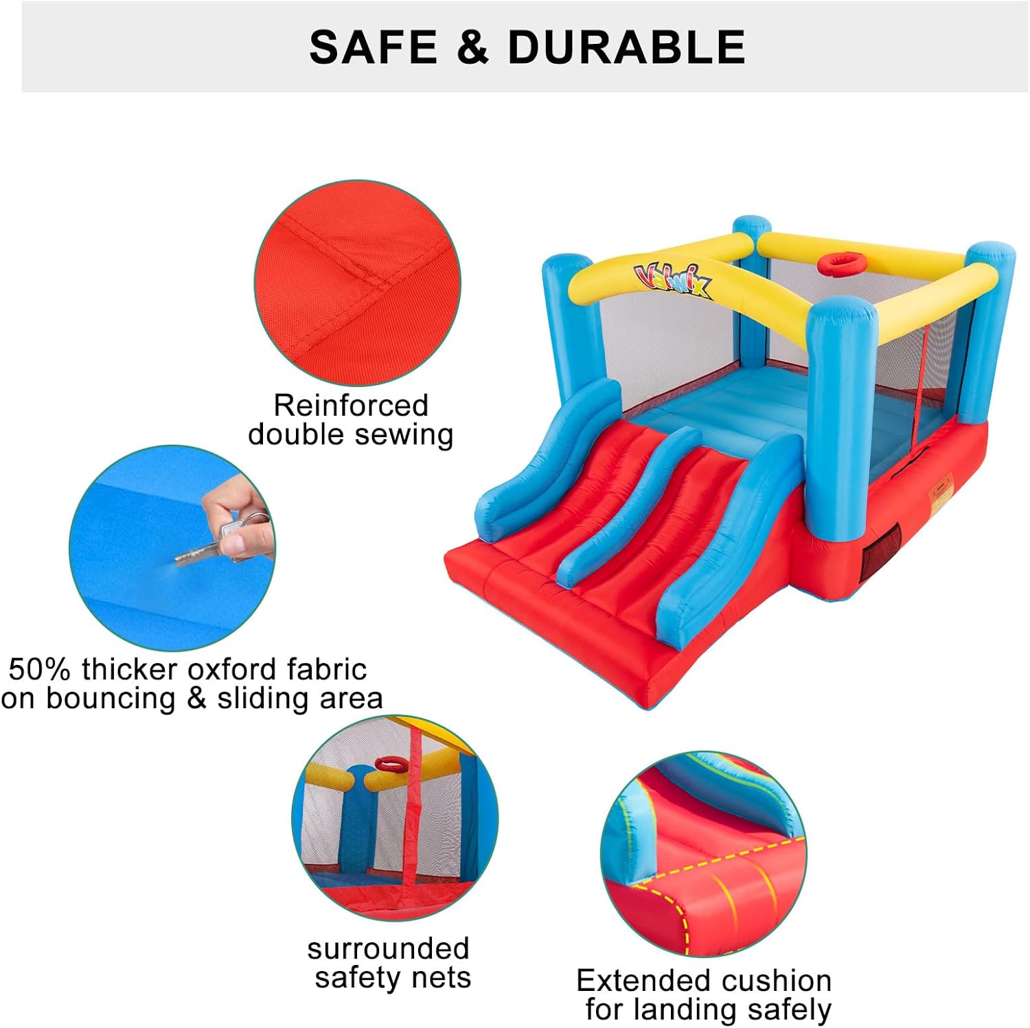 Valwix Bounce House Inflatable Bouncer with Blower for Kids 3-10 O5991