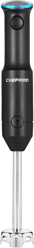 Chefman Cordless Portable Immersion Blender with One-Touch Speed Control - Quick Mix for Shakes, Smoothies, Soups, Dips, Sauces - Black - Stainless Steel Blades - BPA-Free - Dishwasher Safe