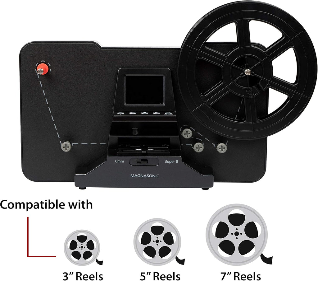 8mm Film Scanner with 2.3 Screen for Digitizing Reels k7