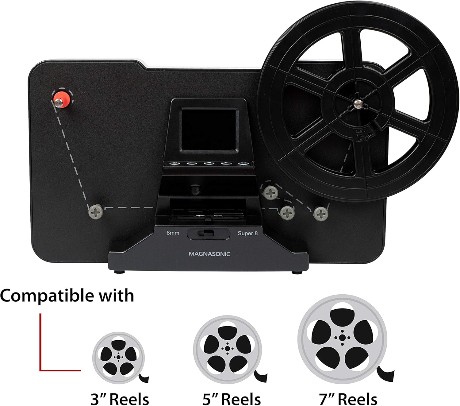 8mm Film Scanner with 2.3 Screen for Digitizing Reels k7