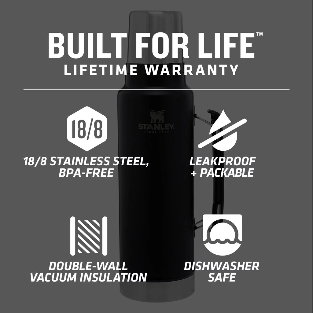 Stanley Classic Stainless Steel Vacuum Insulated Thermos Bottle 1.5 qt K7743