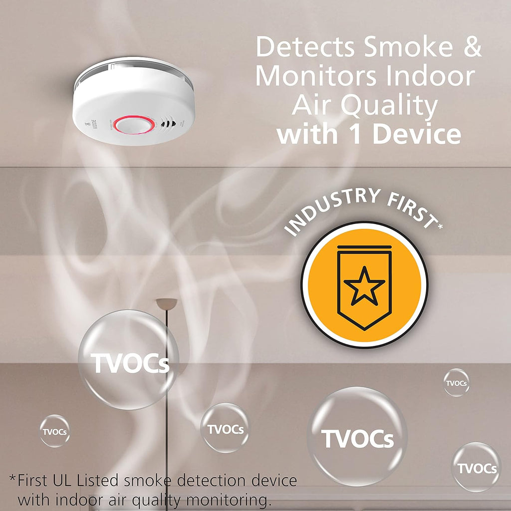 Kidde Smart Smoke Detector & Indoor Air Quality Monitor, WiFi, Hardwired W620