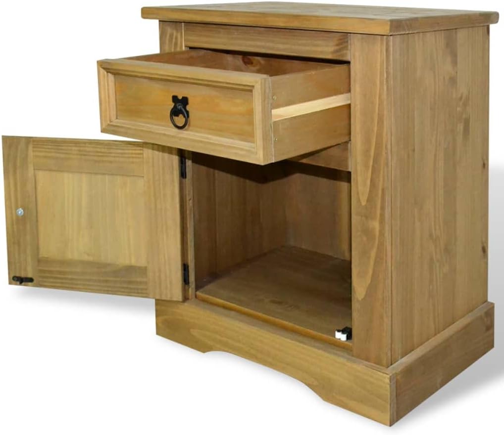 Corona Range Mexican Pine Bedside Cabinet Nightstand X3510