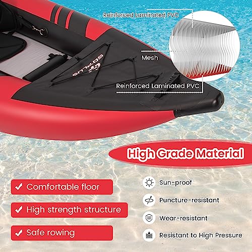 Goplus Inflatable Kayak 2-Person Set for Adults with Aluminum Oars and EVA Padded Seat V246876