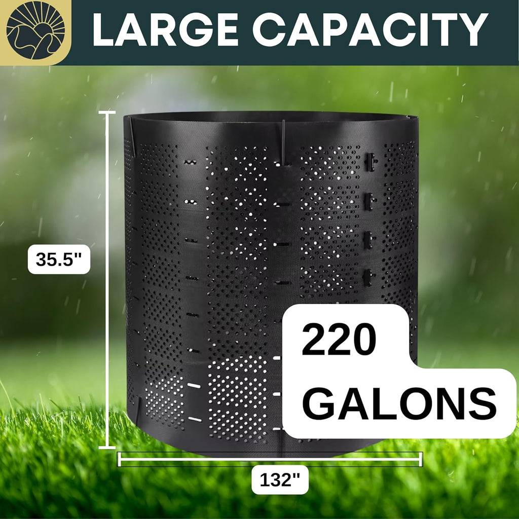 Compost Bin Outdoor Composter Easy Assembling Large Capacity Yard Waste k7m