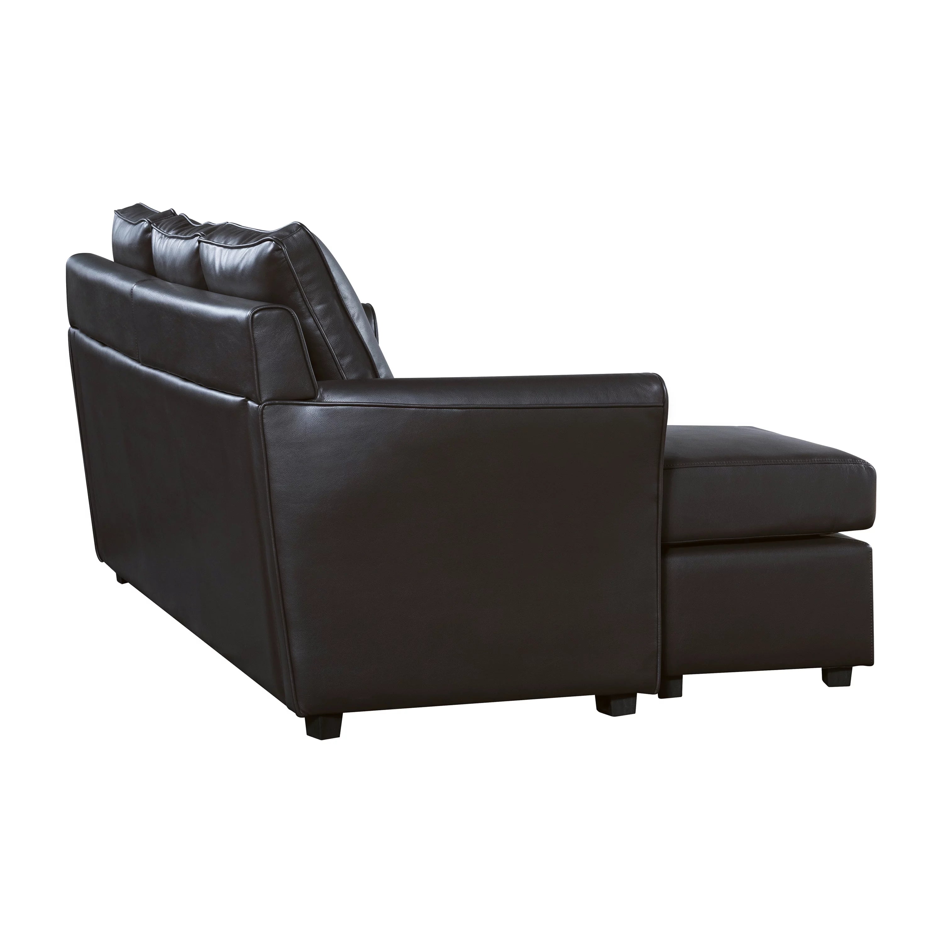 Furniture of America Sula Transitional Sectional Sofa, Dark Gray Faux Leather H52006