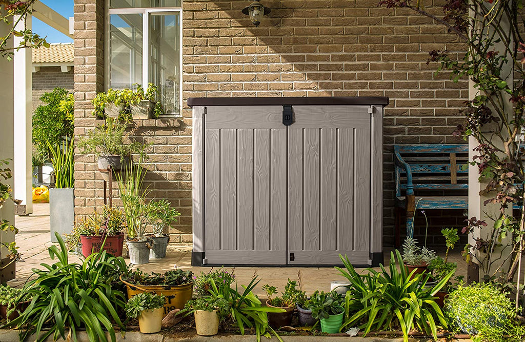 Outdoor Storage Shed 155x82x155cm Beige Brown a7