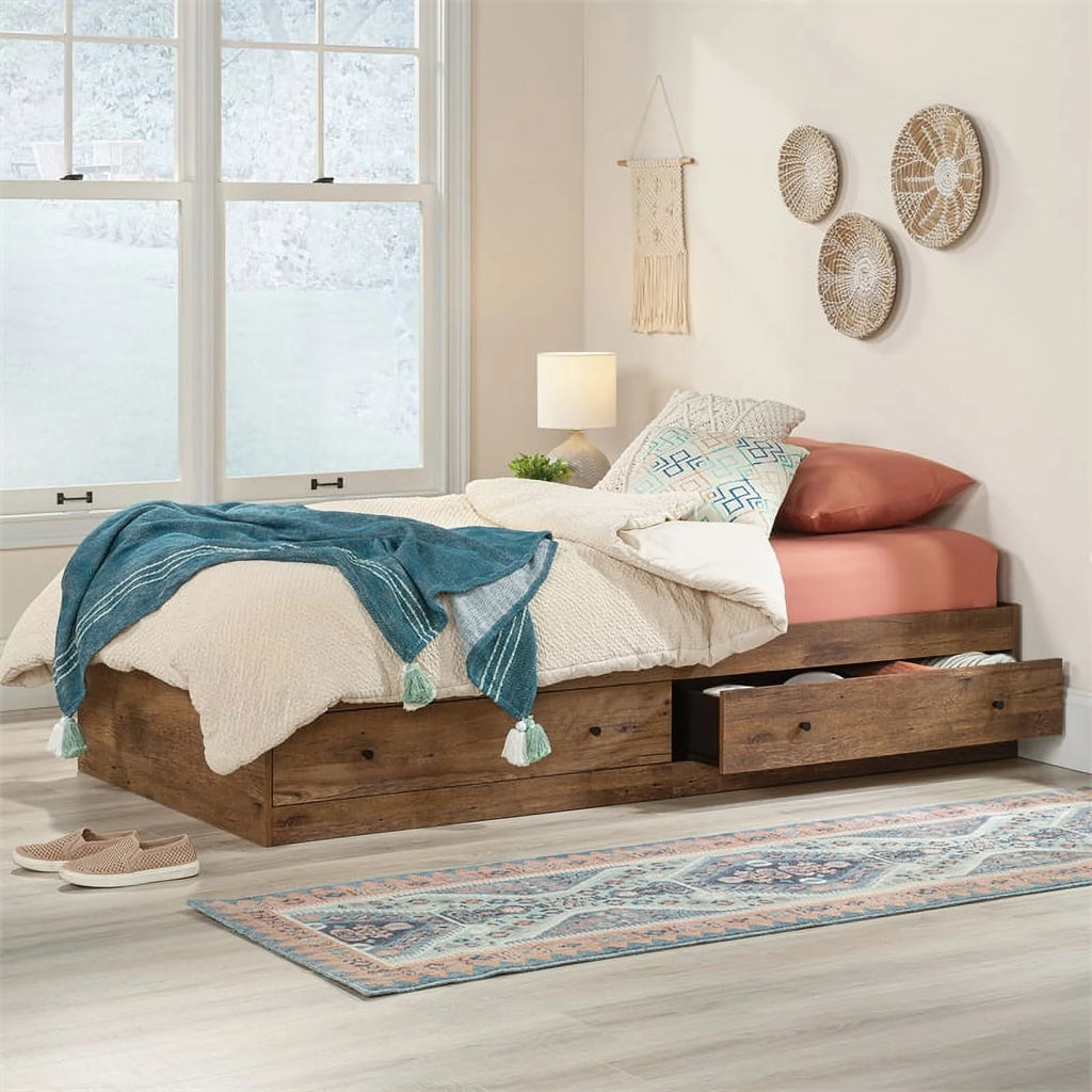 Pemberly Row Mates Bed in Vintage Oak Finish D2605
