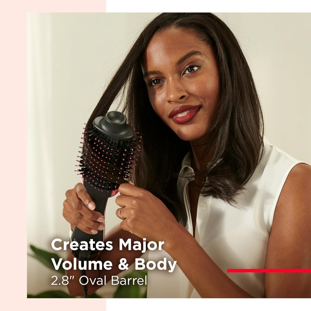 4 in 1 Hot Air Brush Hair Dryer and Styler for All Hair Types, Black D633341