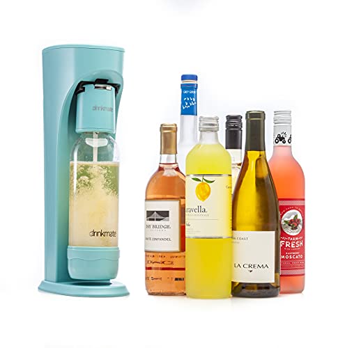Drinkmate OmniFizz Sparkling Water and Soda Maker Bundle with 2 CO2 Cylinders, Arctic Blue I701971