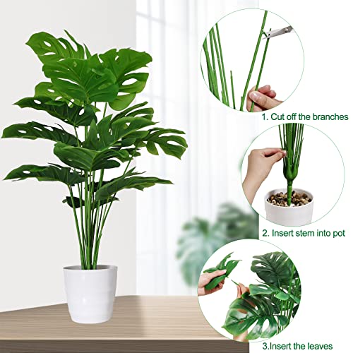 Artificial Areca Palm Plants in Pots 32 Inch Faux Tropical Tree a7