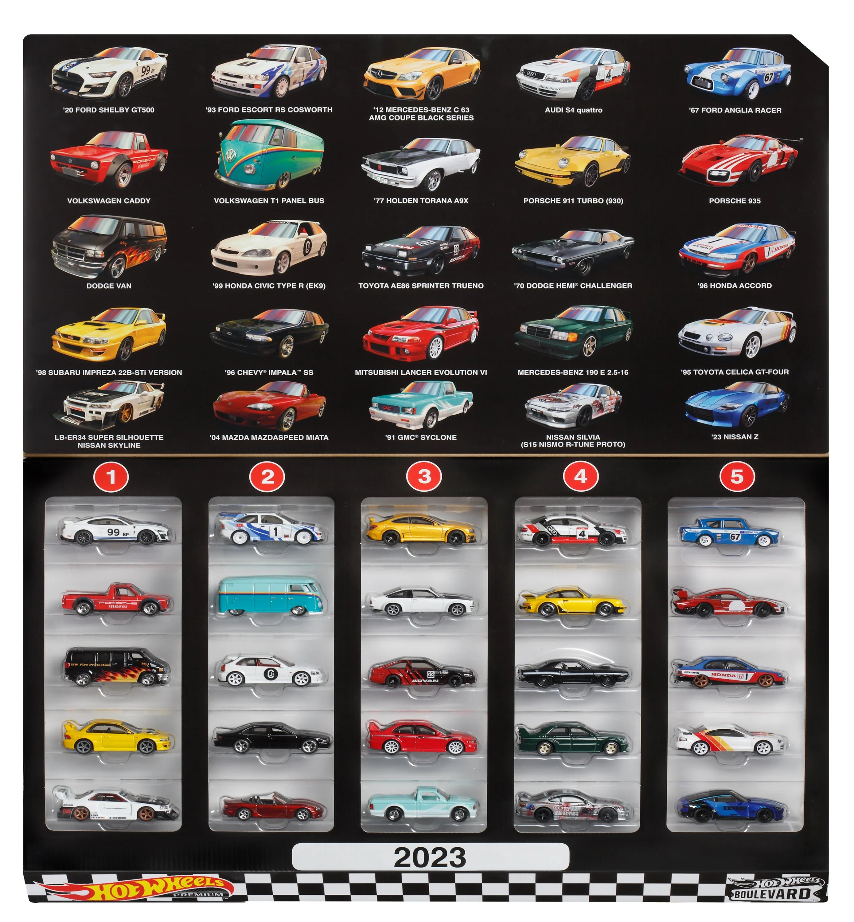Hot Wheels Boulevard 25-Car Factory Set, 1:64 Scale Sports Cars X58198