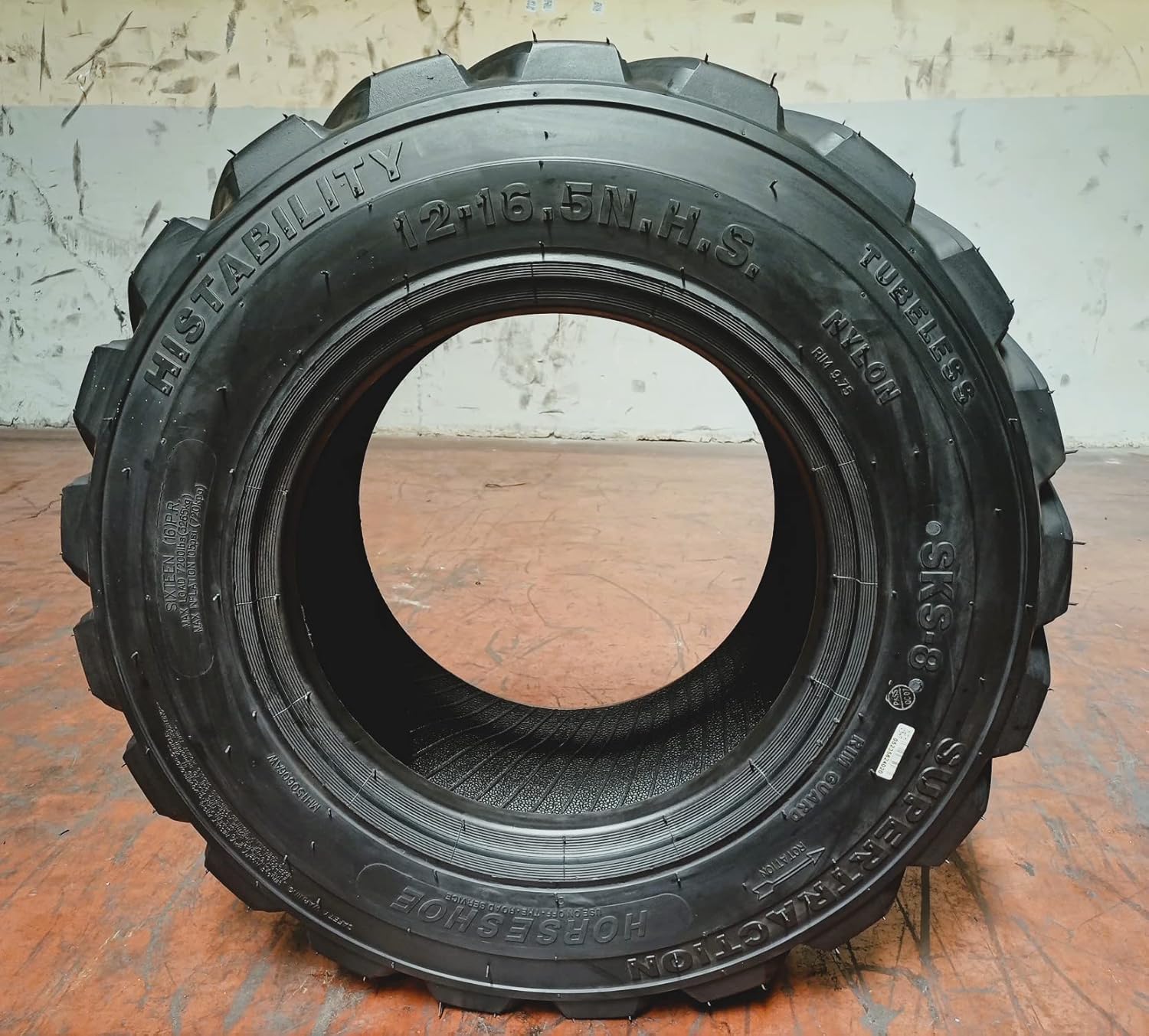 4 HORSESHOE 12x16.5 14PLY R-4 Skid Steer Tubeless Tires O7240