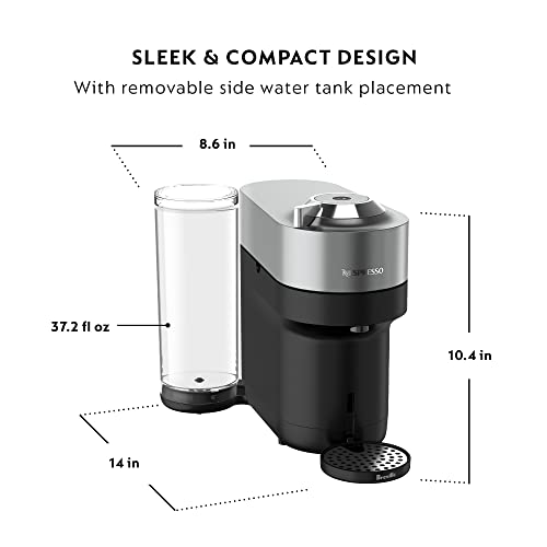 Nespresso Vertuo POP+ Deluxe Coffee and Espresso Machine by Breville with Milk Frother G698935