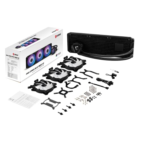 MSI MAG CoreLiquid 360R V2 AIO ARGB CPU Liquid Cooler, 360mm Radiator B79026