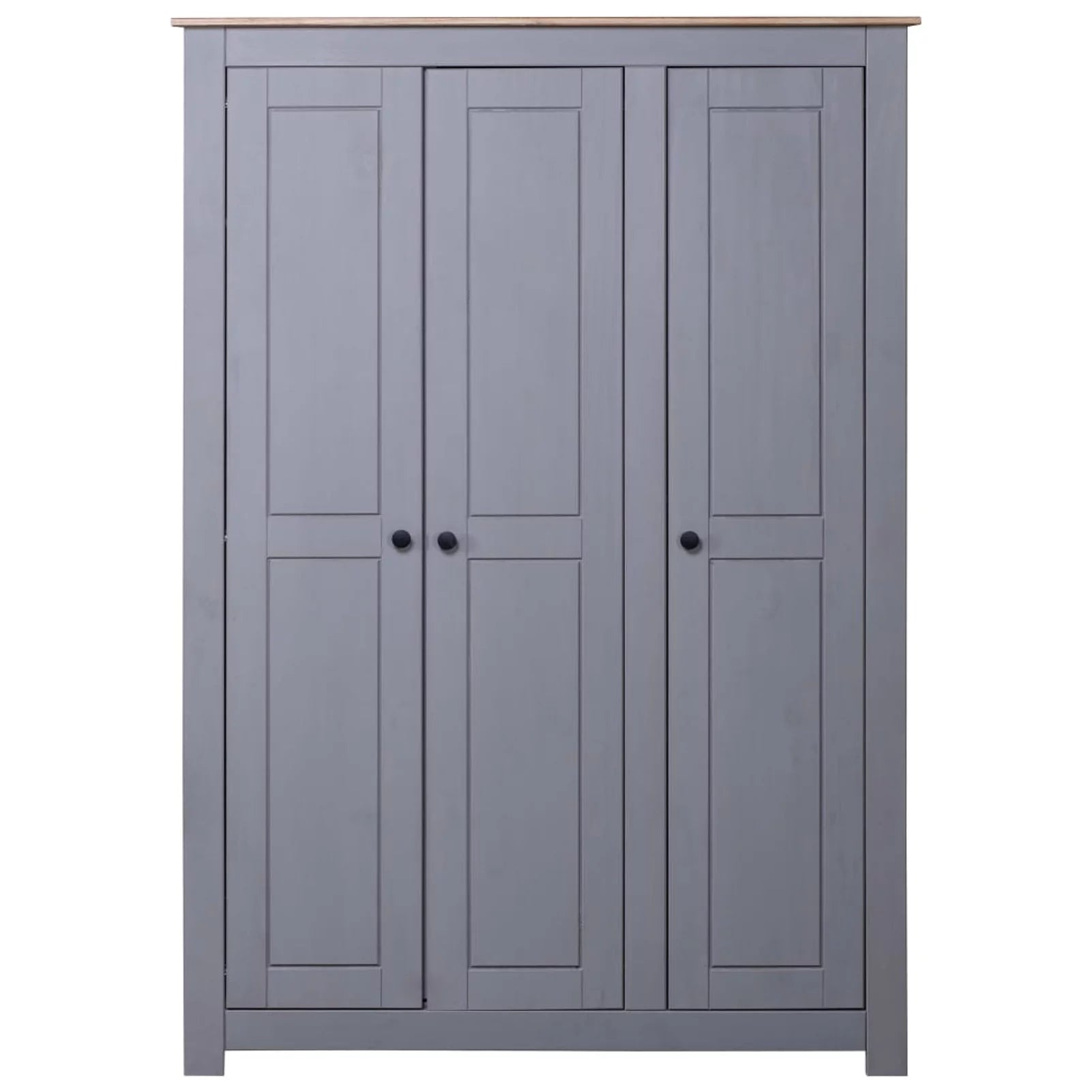 Tomshoo 3-Door Wardrobe Gray Pine B41405