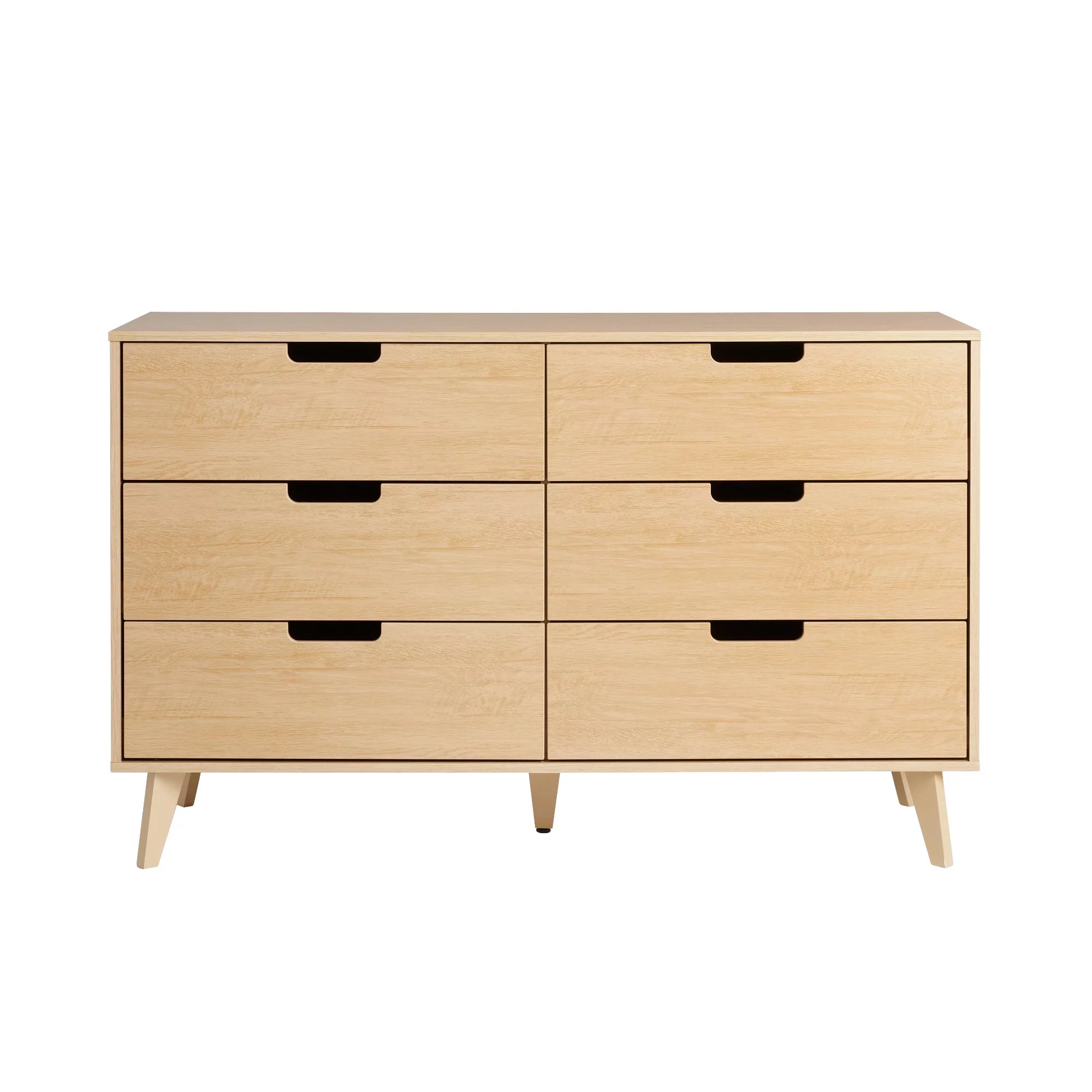 Walker Edison Modern 6-Drawer Dresser with Cut-Out Handles V97089