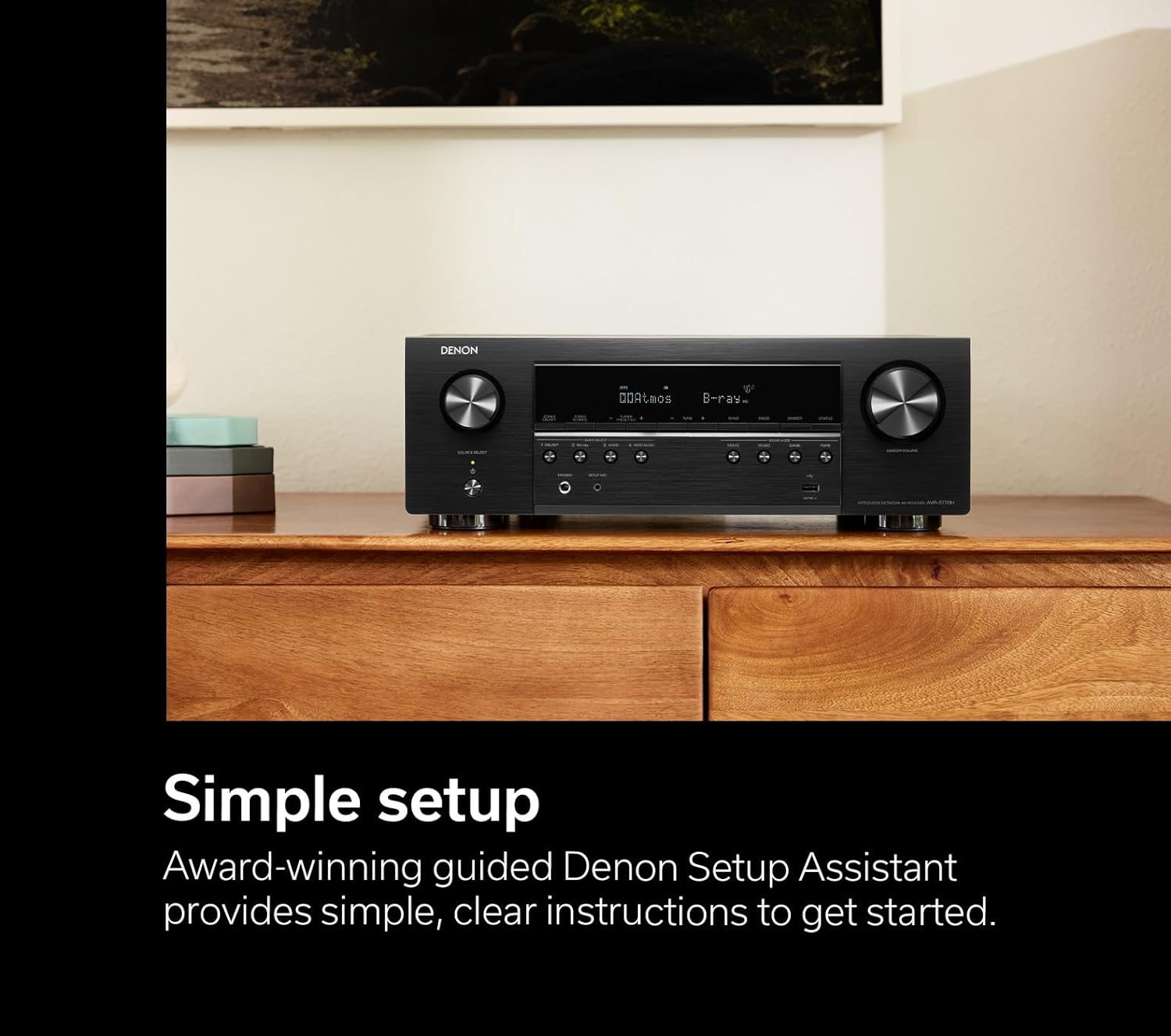 Denon AVR-S770H 7.2 Ch Home Theater Receiver with 8K HDMI, Bluetooth & Wi-Fi W3444