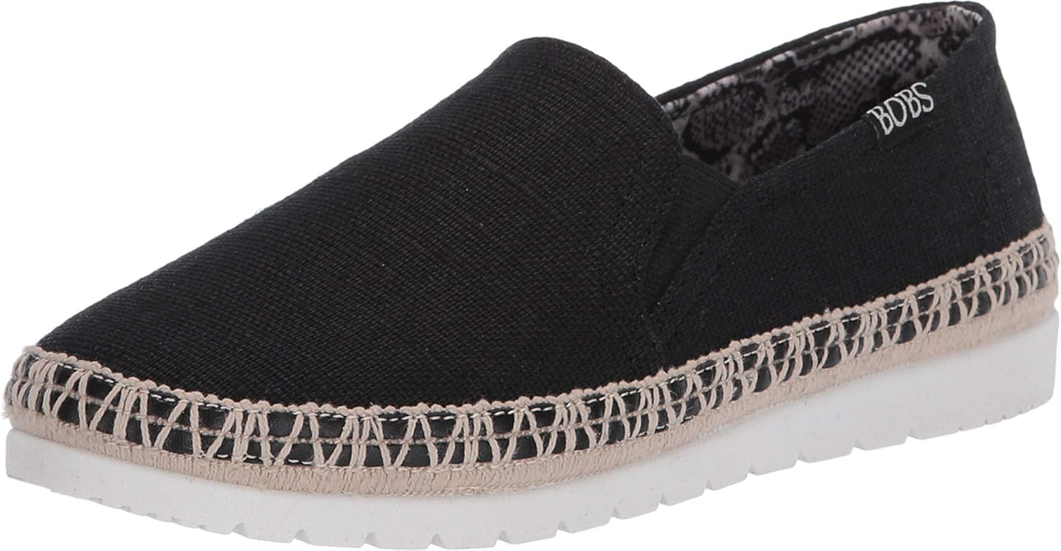 Skechers BOBS Women's Dark Horse Skechers Flexpadrille 3.0 Sneaker, Black, 9.5 M US