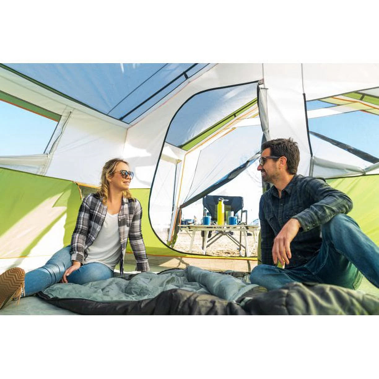 8-Person Family Cabin Tent with Screen Porch Green a7