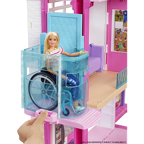 Dollhouse with Elevator, Pool, Slide and 70 Accessories a7