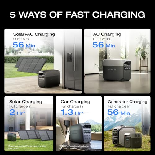 EF ECOFLOW Solar Generator DELTA2 with 220W Solar Panel, Portable Power Station Z81983