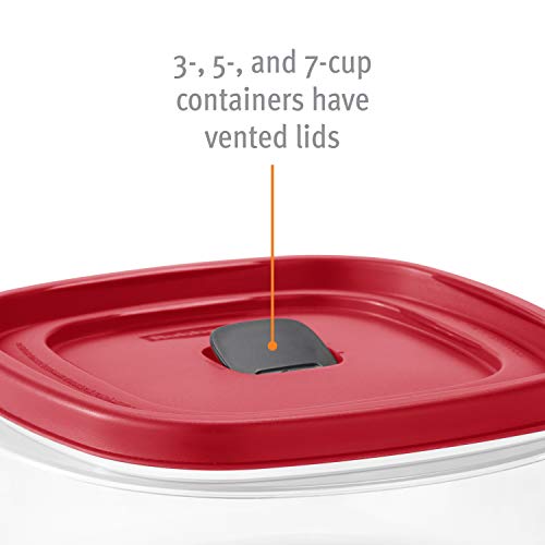 Rubbermaid Easy Find Lids 5-Cup Food Storage Container, Racer Red, 2-Pack Q92043