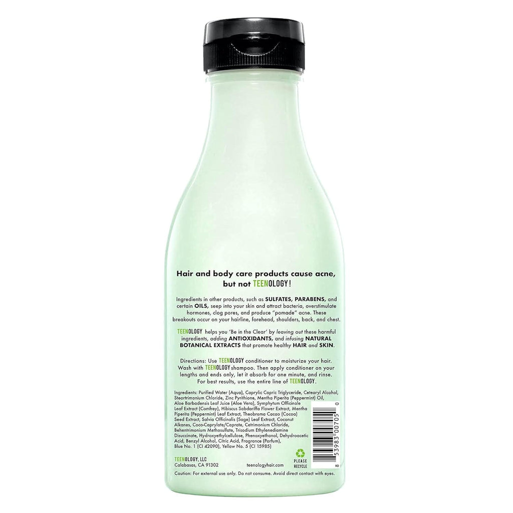 TEENOLOGY Shampoo and Conditioner Bundle, Sulfate-Free, Noncomedogenic, Sweet Mint, 16 oz G81358