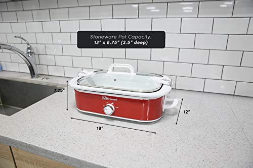 Elite Gourmet MST-5240 3.5Qt Casserole Slow Cooker, Red O2522
