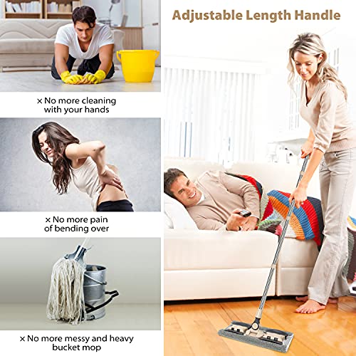 Microfiber Hardwood Floor Mop with 5 Reusable Washable Pads, Wet or Dry Cleaning a7k