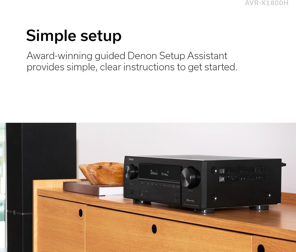 Denon AVR-X1800H 7.2 Channel AV Receiver with HEOS, WiFi, and Bluetooth K386
