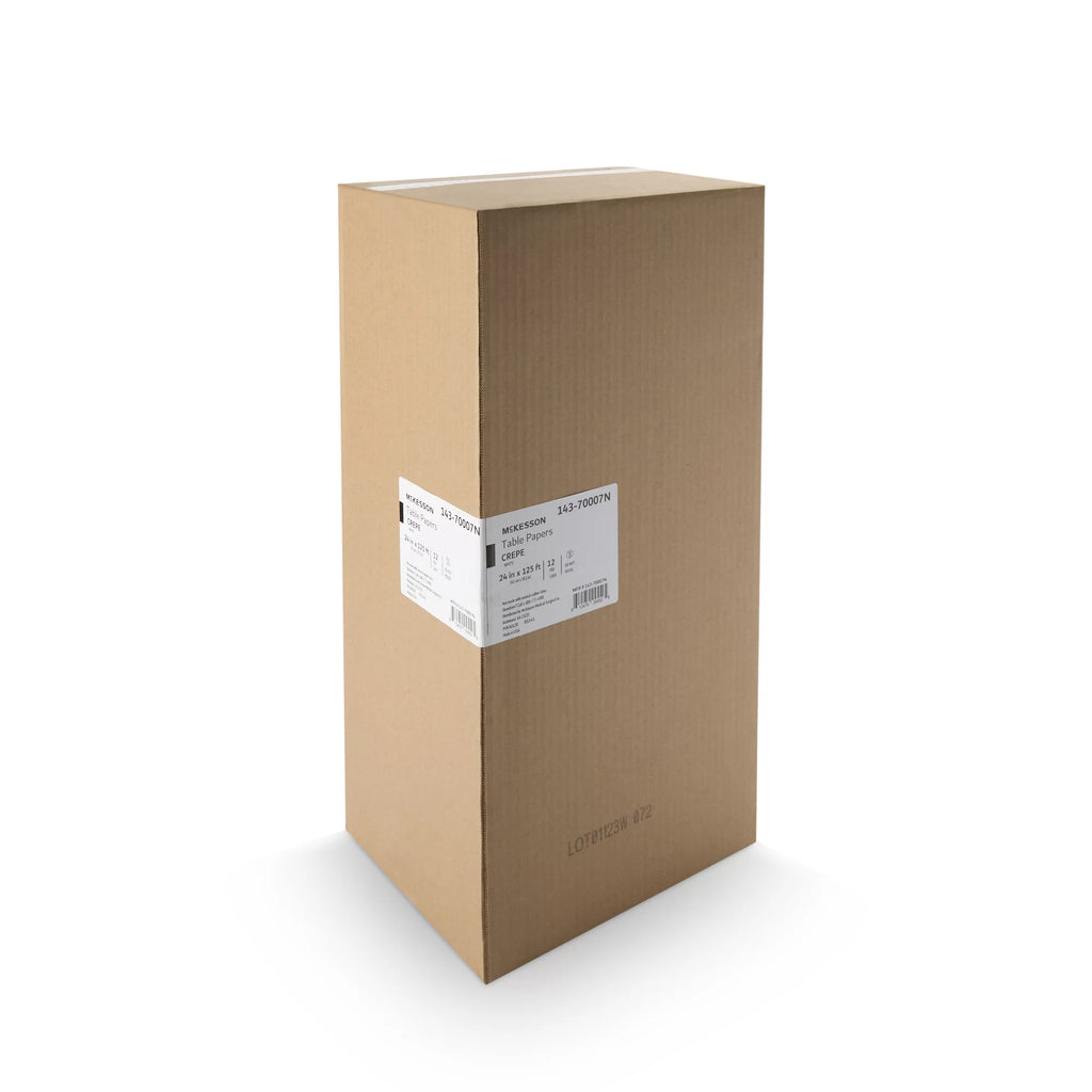 McKesson Table Paper White Crepe 24" x 125' 12 Rolls E7428