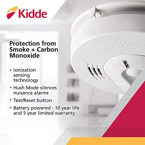 Kidde Smoke & Carbon Monoxide Detector with Voice Alerts, Battery Powered A301668
