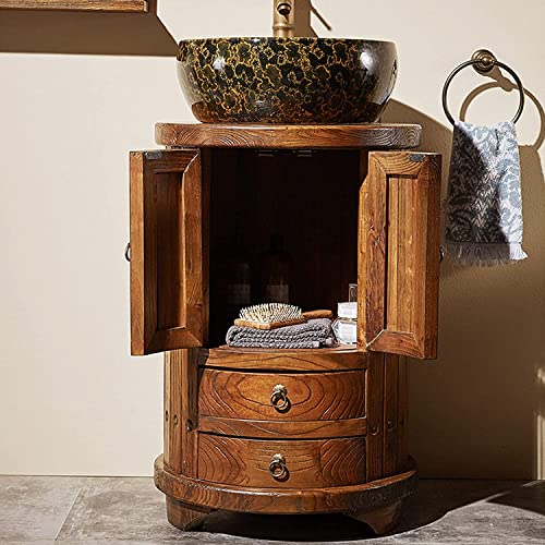 Freestanding Pedestal Sink Retro Bathroom Vanity Cabinet Set T30700
