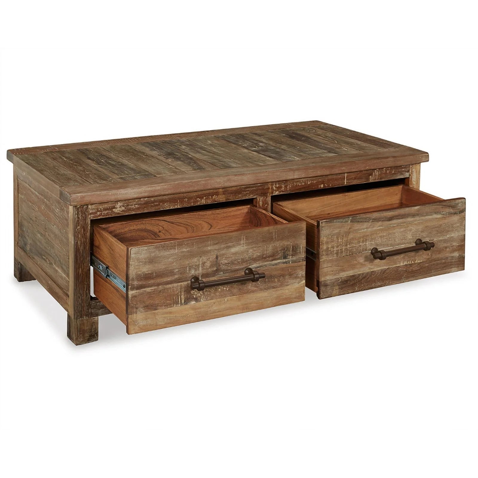 Ashley Furniture Randale Wood Coffee Table with Storage, Dark Brown B1247