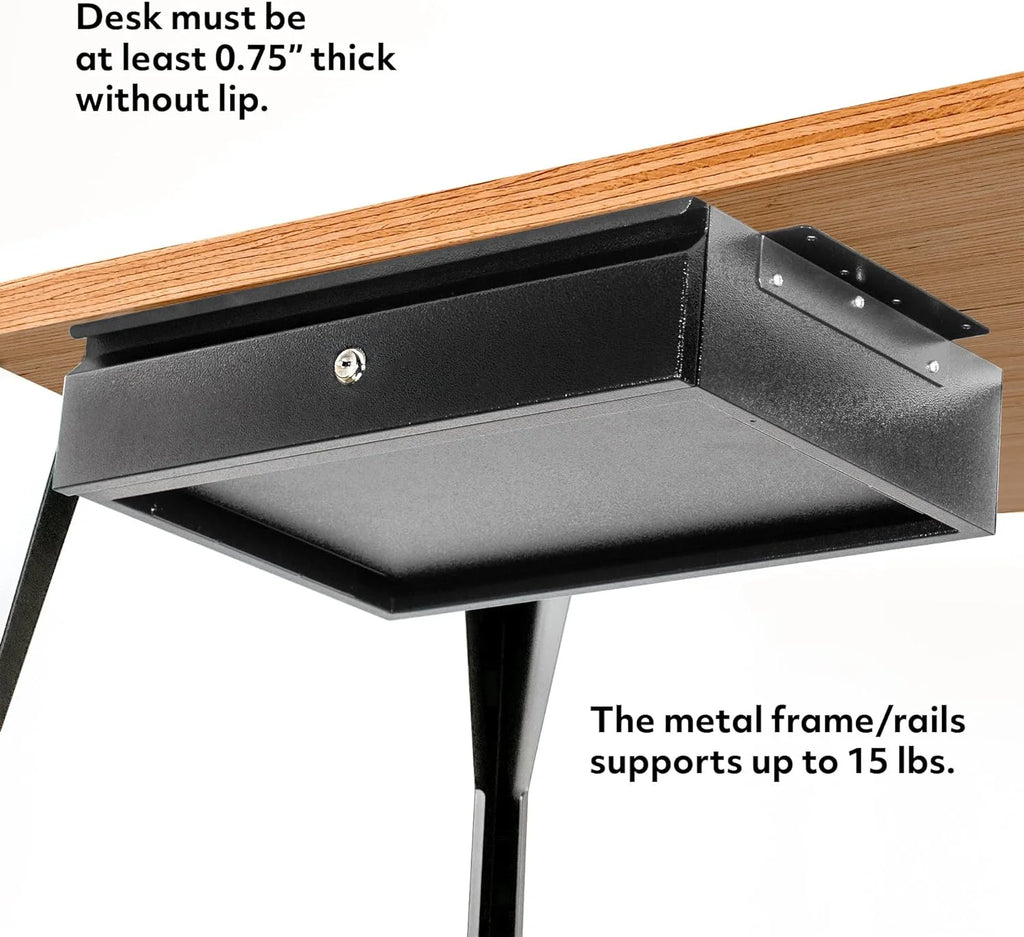 Steel Under Desk Drawer with Lock and Keys for Wooden Desks B877429