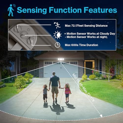Olafus 65W Motion Sensor Outdoor LED Security Light, 2 Pack, 6000LM, Black N8841