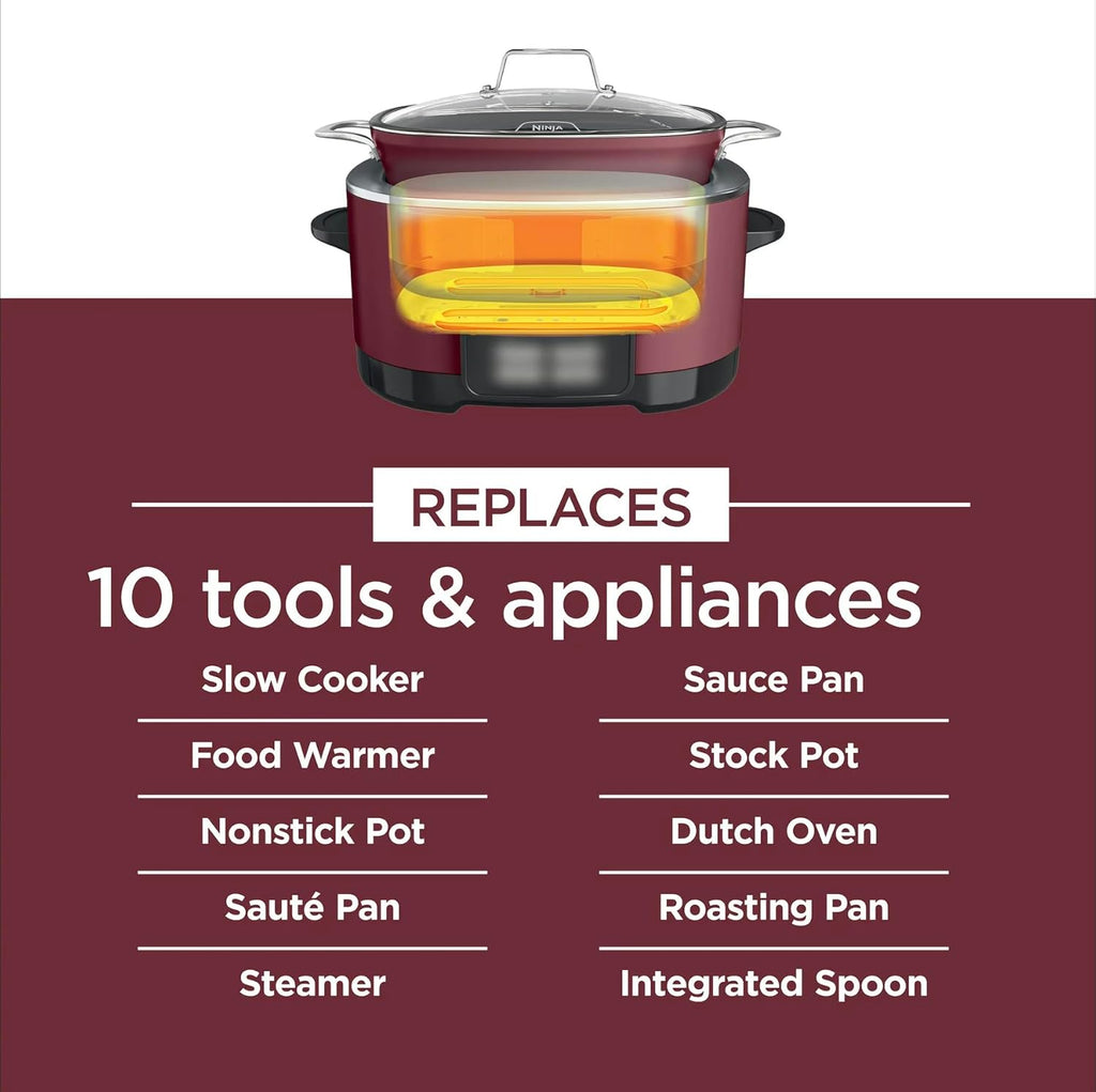 Ninja Foodi Possible Cooker 8.5qt Multi-Cooker, Cherry Red O35851