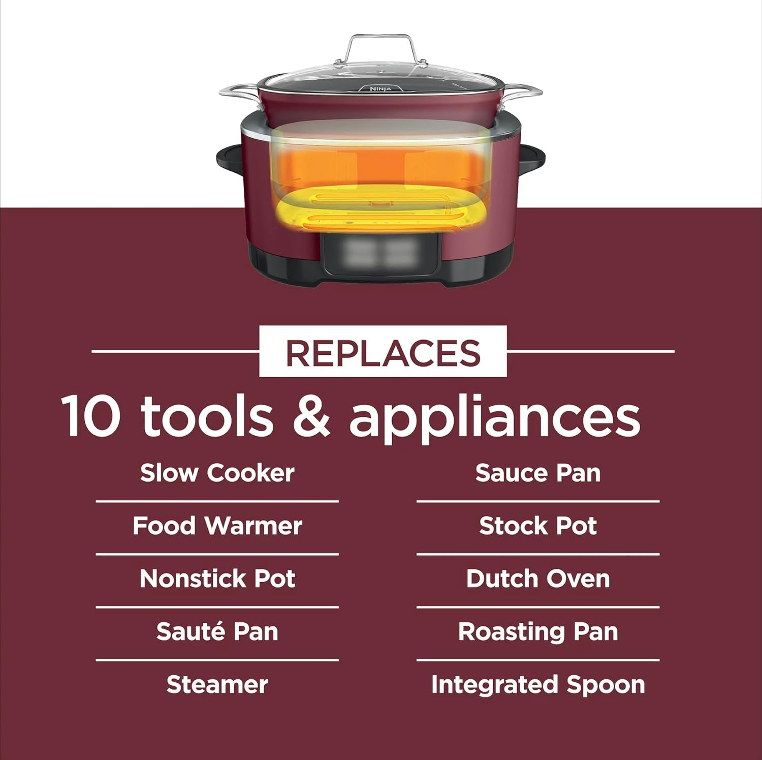 Ninja Foodi Possible Cooker 8.5qt Multi-Cooker, Cherry Red O35851