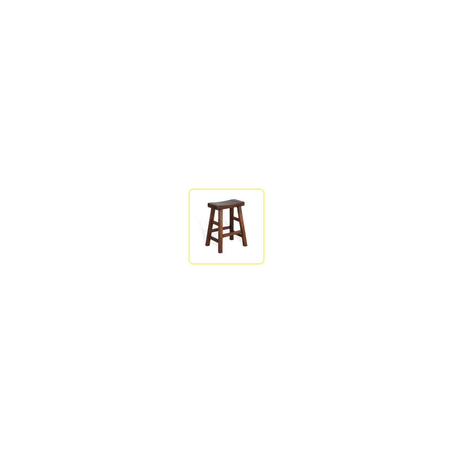 Sunny Designs 24" Saddle Seat Mahogany Wood Stool P396