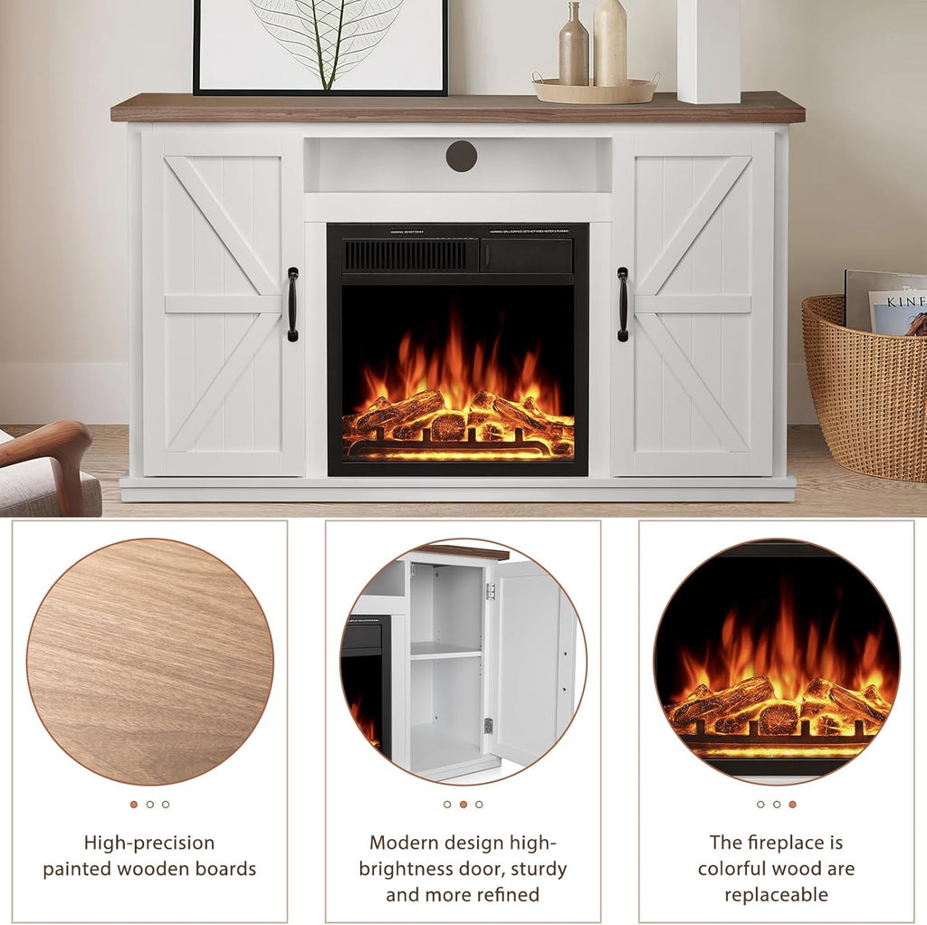 Xbeauty 47" Fireplace Mantel TV Stand with Infrared Heater and Remote Control T4858