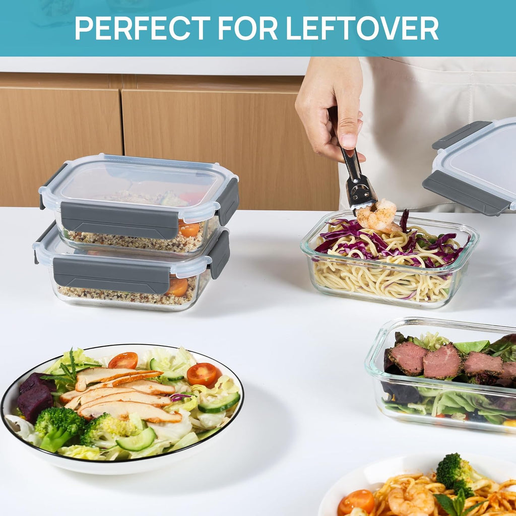 Vtopmart 5 Pack 22oz Glass Food Storage Containers with Airtight Lids C681094