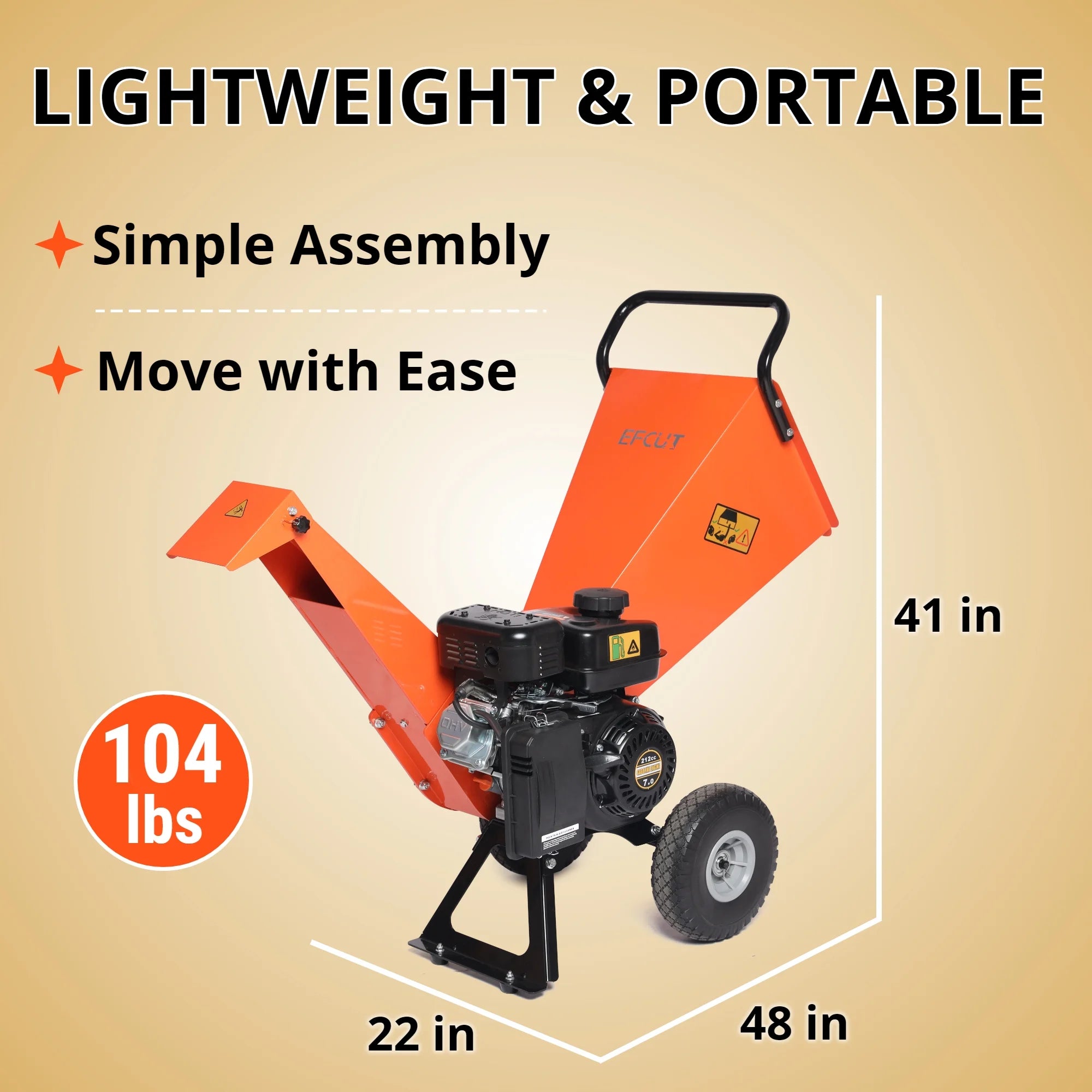 Wood Chipper Shredder Mulcher 7HP Gas Powered Compact 3 Inch Max Capacity a7