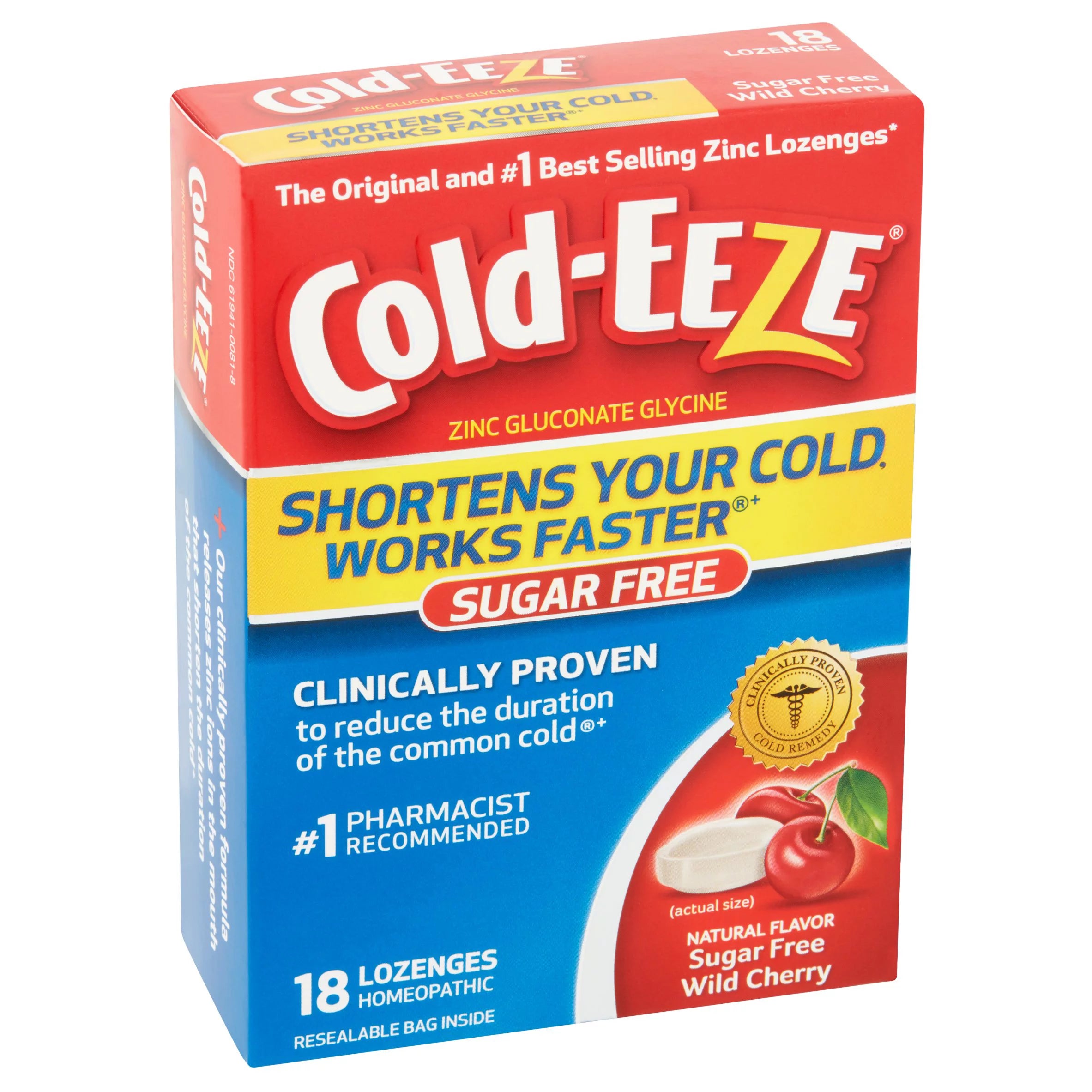 Cold-EEZE Natural Sugar-Free Wild Cherry Lozenges, 18 Ct Z586