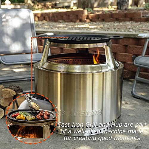 Solo Stove Bonfire Cast Iron Grill Cooking Bundle 2.0 Smokeless Fire Pit with Stand and Grill X417799